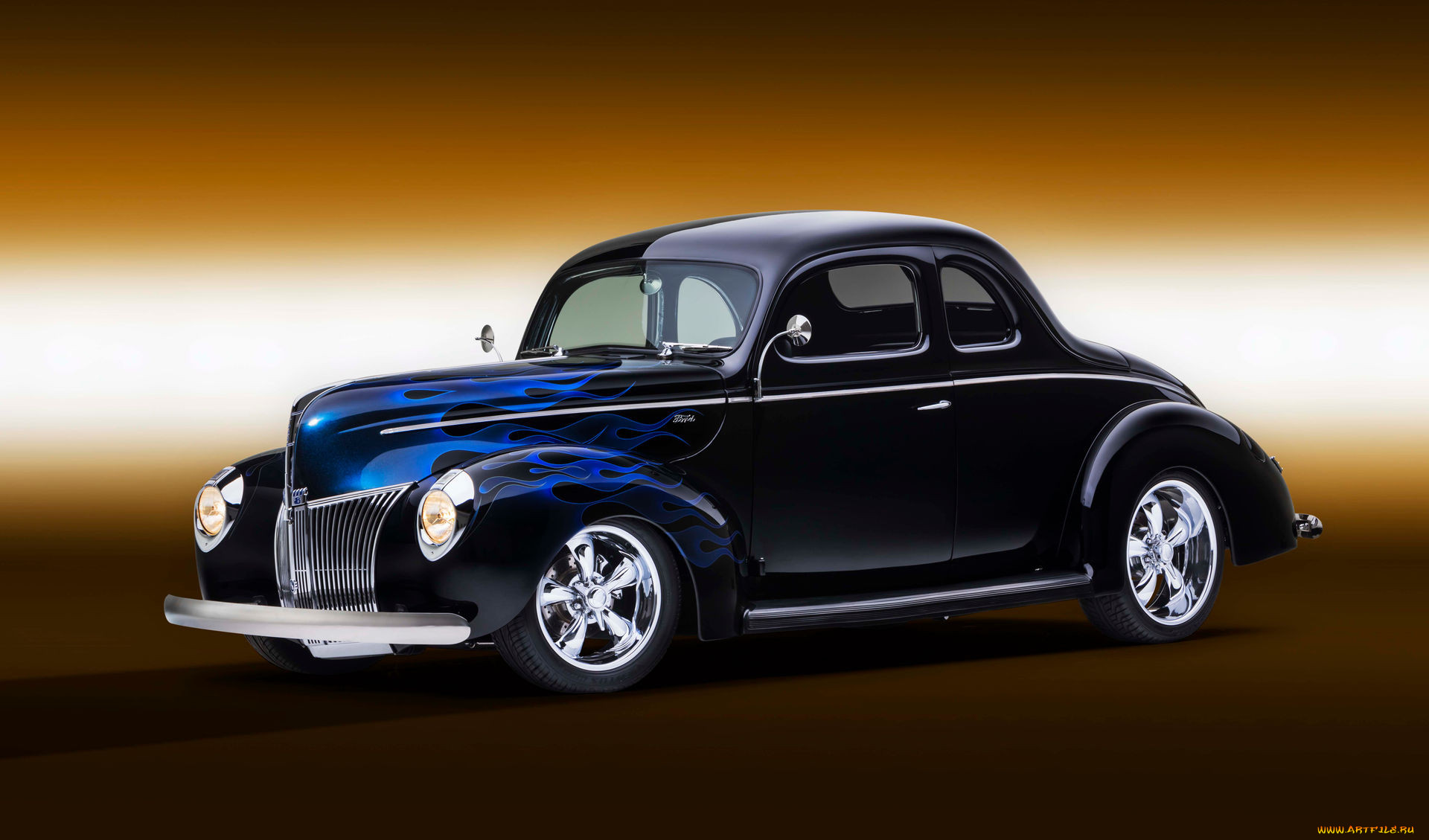 1940-ford-coupe-ghost-flames, , custom classic car, ford